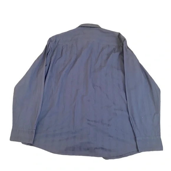 Claiborne | Mens Blue Button up Long Sleeve Stripe Dress shirt Size XL - Picture 3 of 6